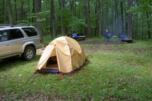 Camp site at Tracy Ridge Camp Ground